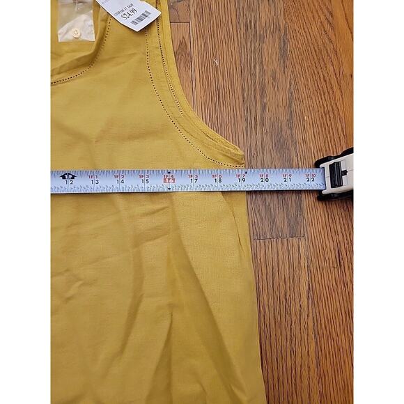 Cynthia Rowley Linen Blend Size Large Mustard Sleeveless Dress - Picture 7 of 8